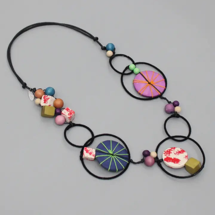 Hayden Disc Necklace in Multi