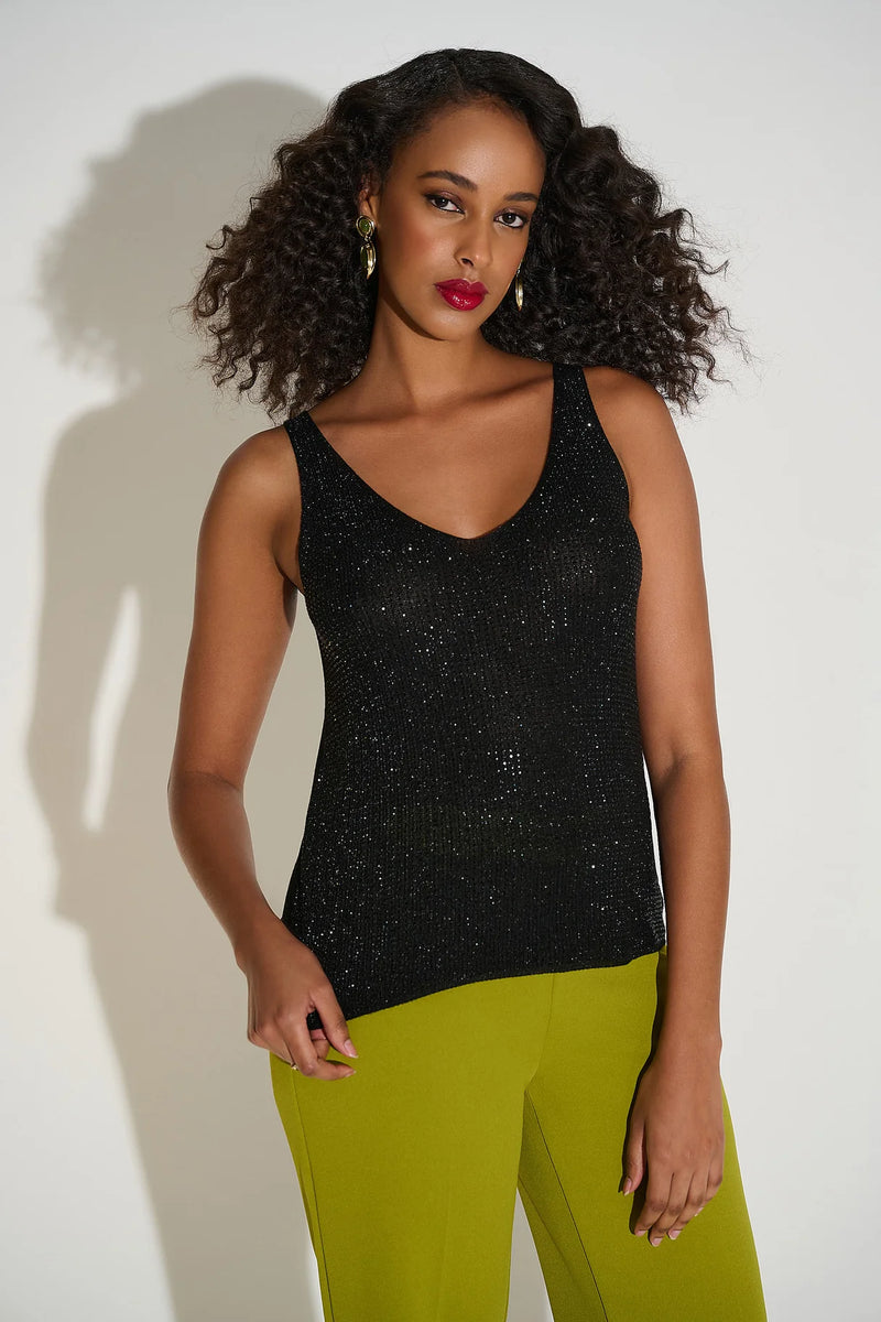 Joseph Ribkoff Sequin Camisole in Black