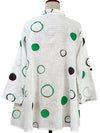 Mona Lisa Pin Tuck Jacket in Natural Multi Circles Print