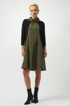 Joseph Ribkoff Black/Avocado Color Block Dress