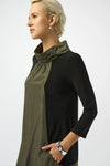 Joseph Ribkoff Black/Avocado Color Block Dress