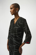 Joseph Ribkoff V Neck Jeweled  Pullover