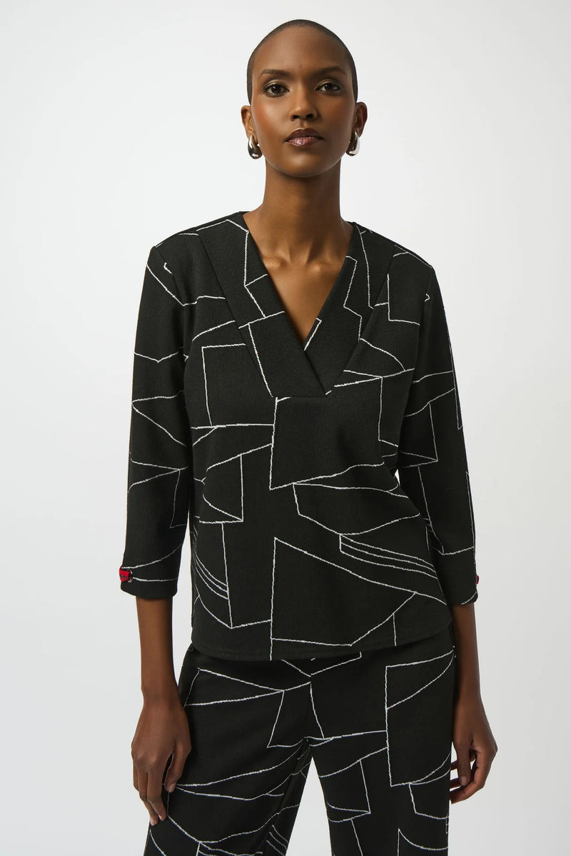 Joseph Ribkoff V Neck Jeweled  Pullover