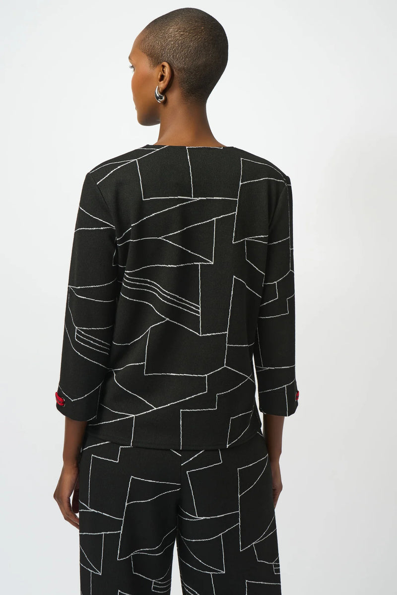 Joseph Ribkoff V Neck Jeweled  Pullover
