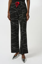 Joseph Ribkoff Edgy Geometric Drawstring Trousers
