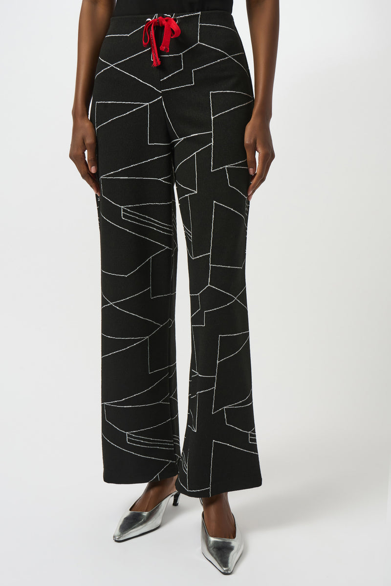 Joseph Ribkoff Edgy Geometric Drawstring Trousers