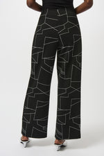 Joseph Ribkoff Edgy Geometric Drawstring Trousers