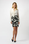 Joseph Ribkoff Checkered Pencil Mini Skirt