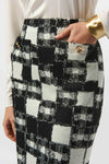 Joseph Ribkoff Checkered Pencil Mini Skirt