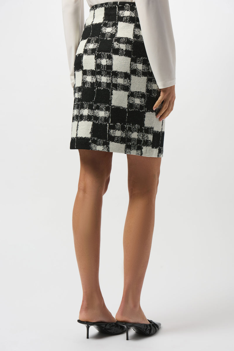 Joseph Ribkoff Checkered Pencil Mini Skirt