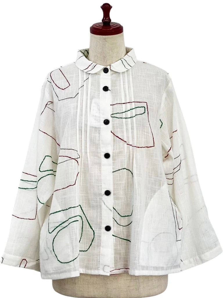Mona Lisa Pin Tuck Jacket in Natural
