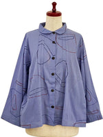 Mona Lisa Pin Tuck Jacket in Purple