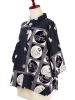 Mona Lisa Black Crop Jacket in Eto Print 