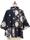 Mona Lisa Black Crop Jacket in Eto Print 