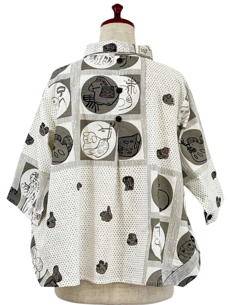 Mona Lisa Crop Jacket in Eto Print