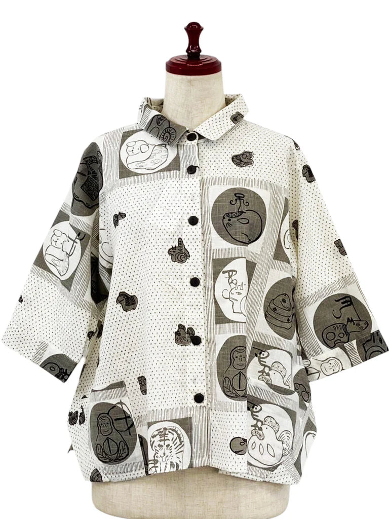 Mona Lisa Crop Jacket in Eto Print