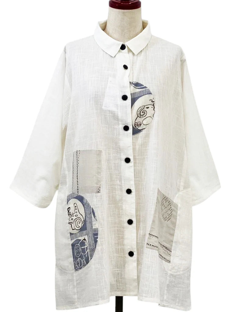 Mona Lisa Circle Patch Jacket in Natural