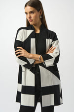 Joseph  Ribkoff Abstract Collarless Coverup