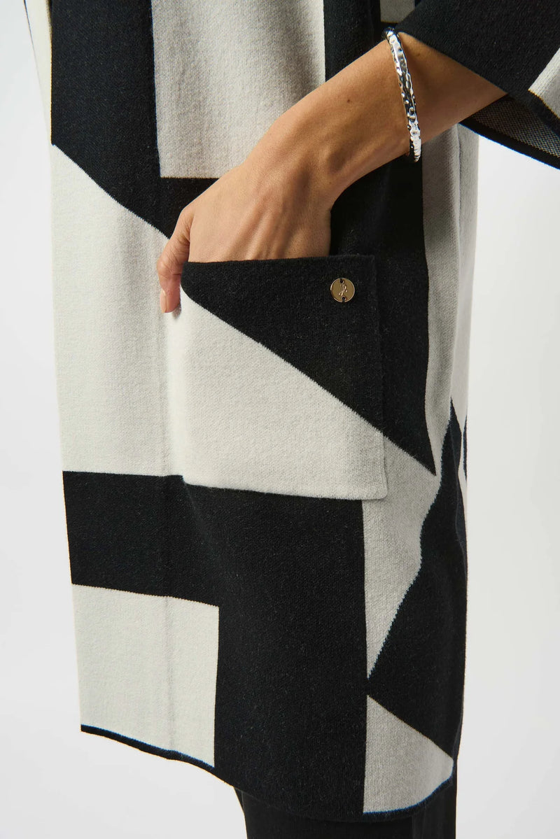 Joseph  Ribkoff Abstract Collarless Coverup