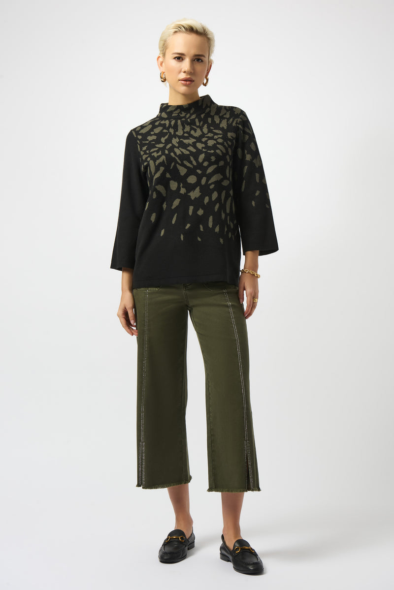 Joseph Ribkoff Animal Print Mock Turtleneck Sweater