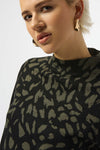 Joseph Ribkoff Animal Print Mock Turtleneck Sweater