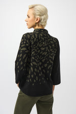 Joseph Ribkoff Animal Print Mock Turtleneck Sweater