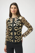 Joseph Ribkoff Mesh & Leatherette Jacket