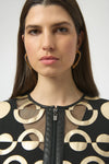 Joseph Ribkoff Mesh & Leatherette Jacket