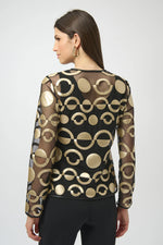 Joseph Ribkoff Mesh & Leatherette Jacket