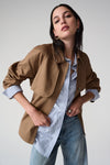 Joseph Ribkoff Cotton Twill Trench in Tiger's Eye