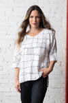 Olivia by Habitat Linen Print Grid Dolman Top