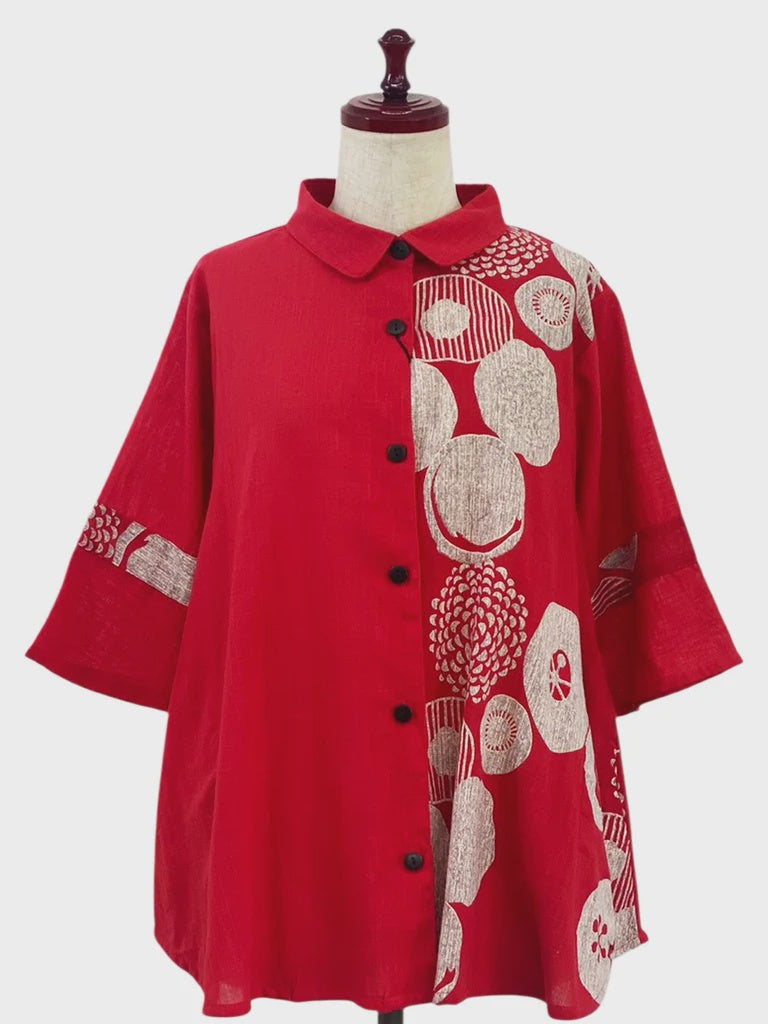 MONA LISA SLIT BACK PANEL JKT IN RED - Harper Greer