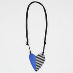 Blue and Black Anastasia Heart Pendant