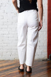 Olivia Modern Stretch Barrel Leg Pant in White