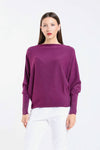Tees by Tina Mylah Seriously Soft Batwing Sweater in Eggplant