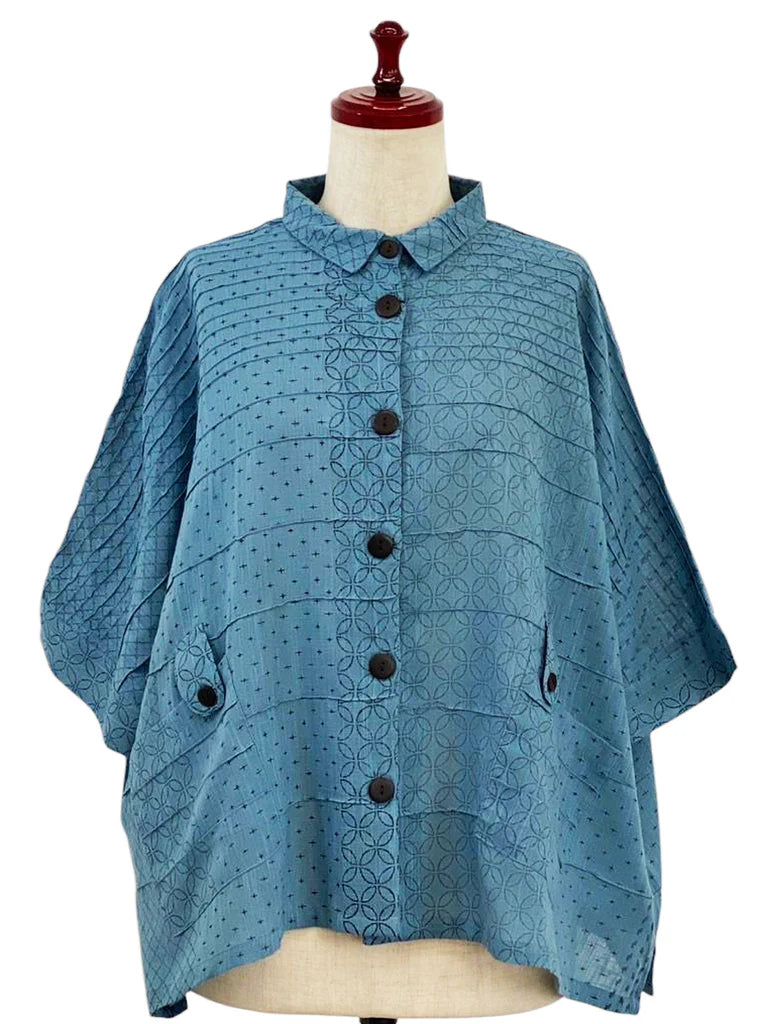 Mona Lisa Tab Pocket Jacket in Blue
