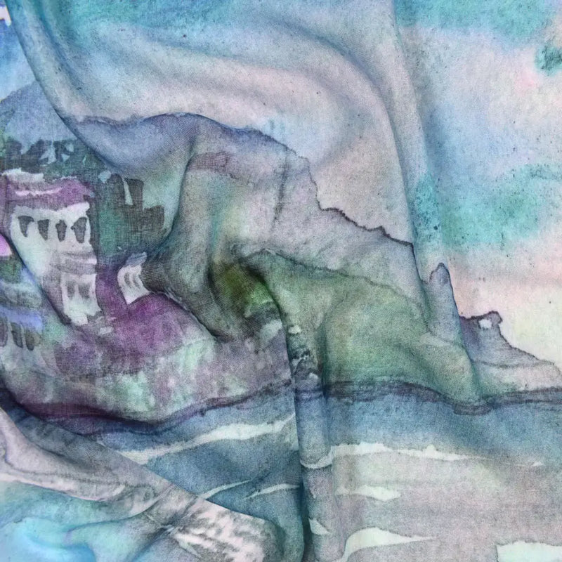 Dupatta Rianne Painterly Landscape Beach Scarf