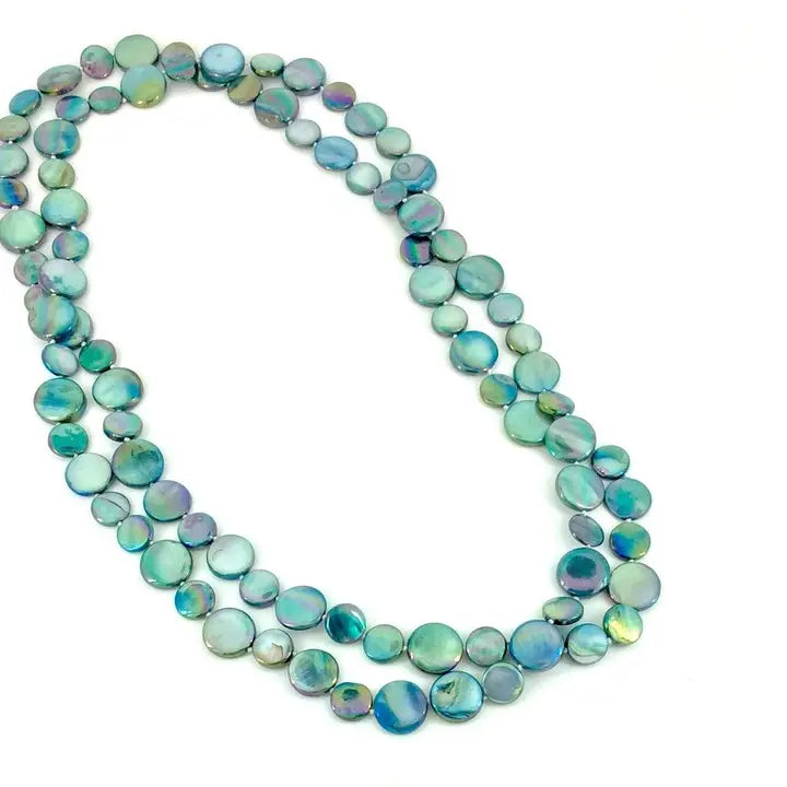 Sea Lily Mother Of Pearl Necklace in Teal
