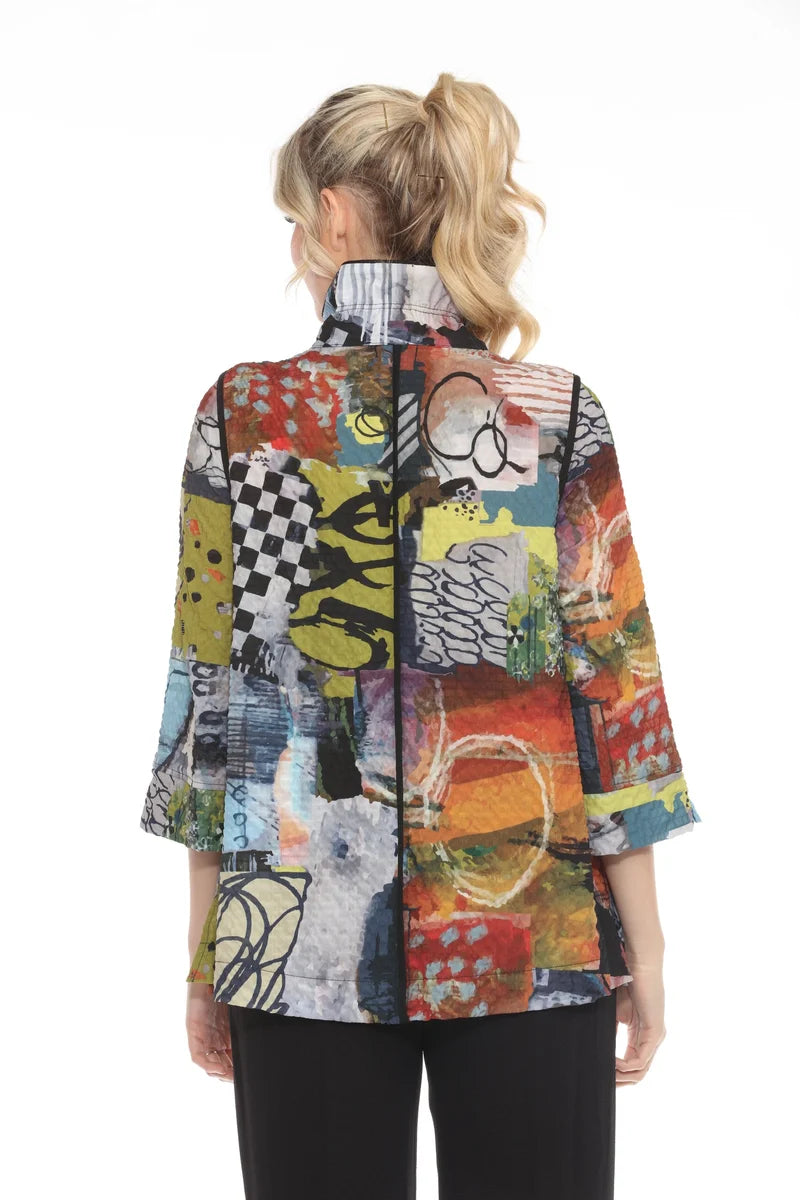 MOONLIGHT MODERN ART BUTTON FRONT JACKET - Harper Greer