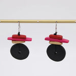 Sabrina Red and Black Earrings