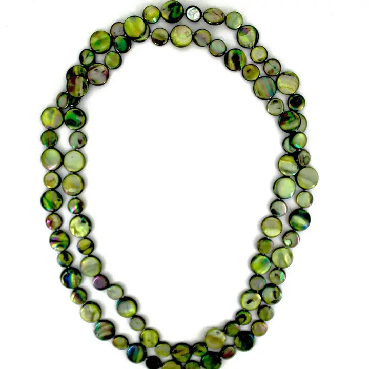 Sea Lily Mother Of Pearl Necklace in Moss