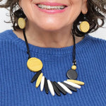 Sylca Chartruese Wood Fringe Necklace