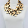 Jianhui London Recycled Wood Squares Necklace in Gold