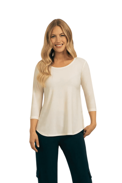 Sympli Plus Size Go To Classic Tee in Ivory