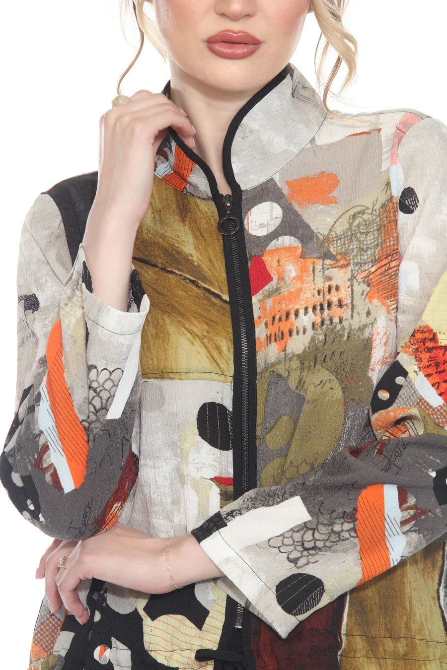 MOONLIGHT MANDARIN COLLAR ZIP JACKET - Harper Greer