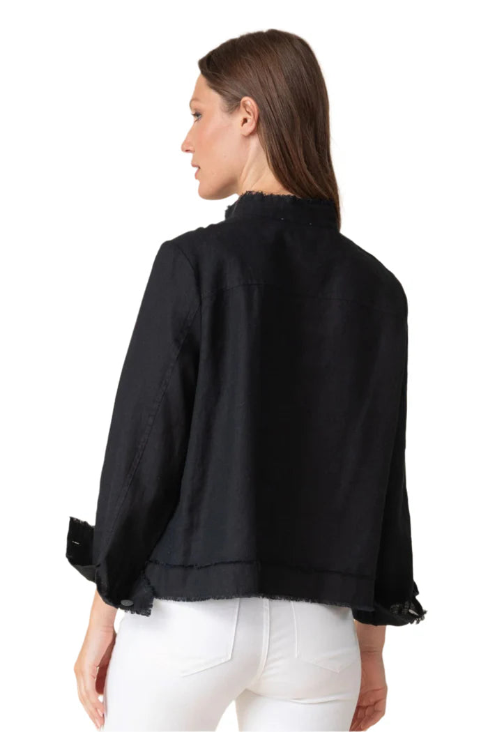 Habitat Linen Solid Summer Breeze Jacket in Black