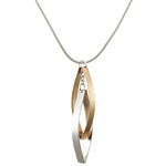 M Baer Interlocking Pointed Ribbon Hoop Necklace