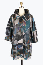 Damee Art Swing Coat in Teal