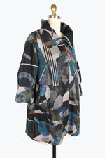 Damee Art Swing Coat in Teal