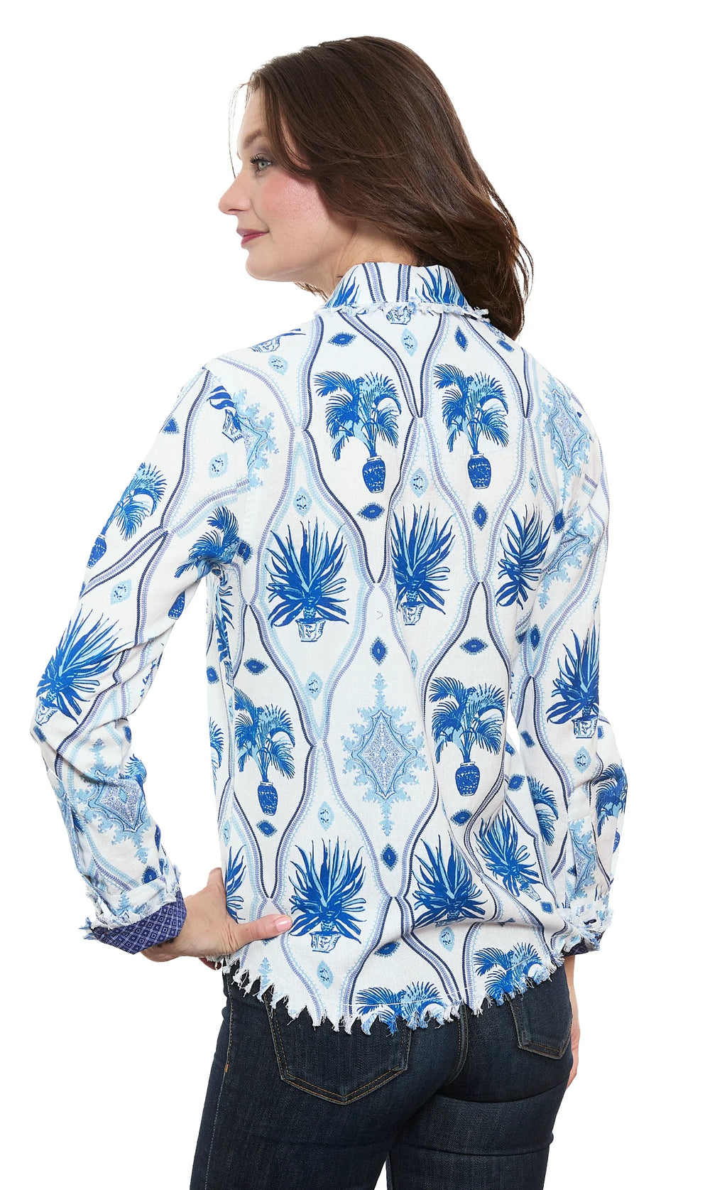 Dizzy Lizzie Cape Cod Shirt in Chinoiserie - Harper Greer